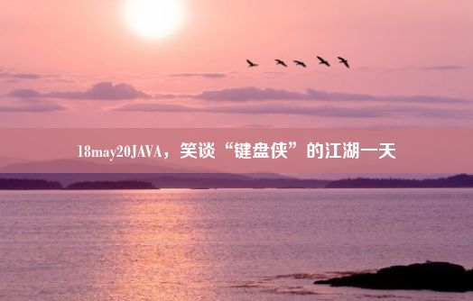 18may20JAVA，笑谈“键盘侠”的江湖一天