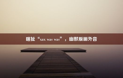 瞎扯“xax was was”，幽默版画外音