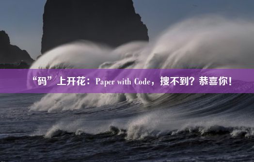 “码”上开花：Paper with Code，搜不到？恭喜你！