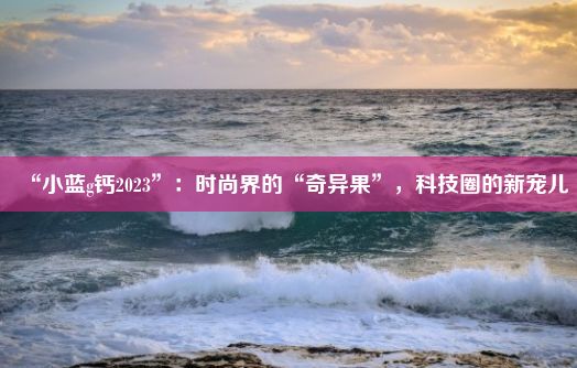 “小蓝g钙2023”：时尚界的“奇异果”，科技圈的新宠儿